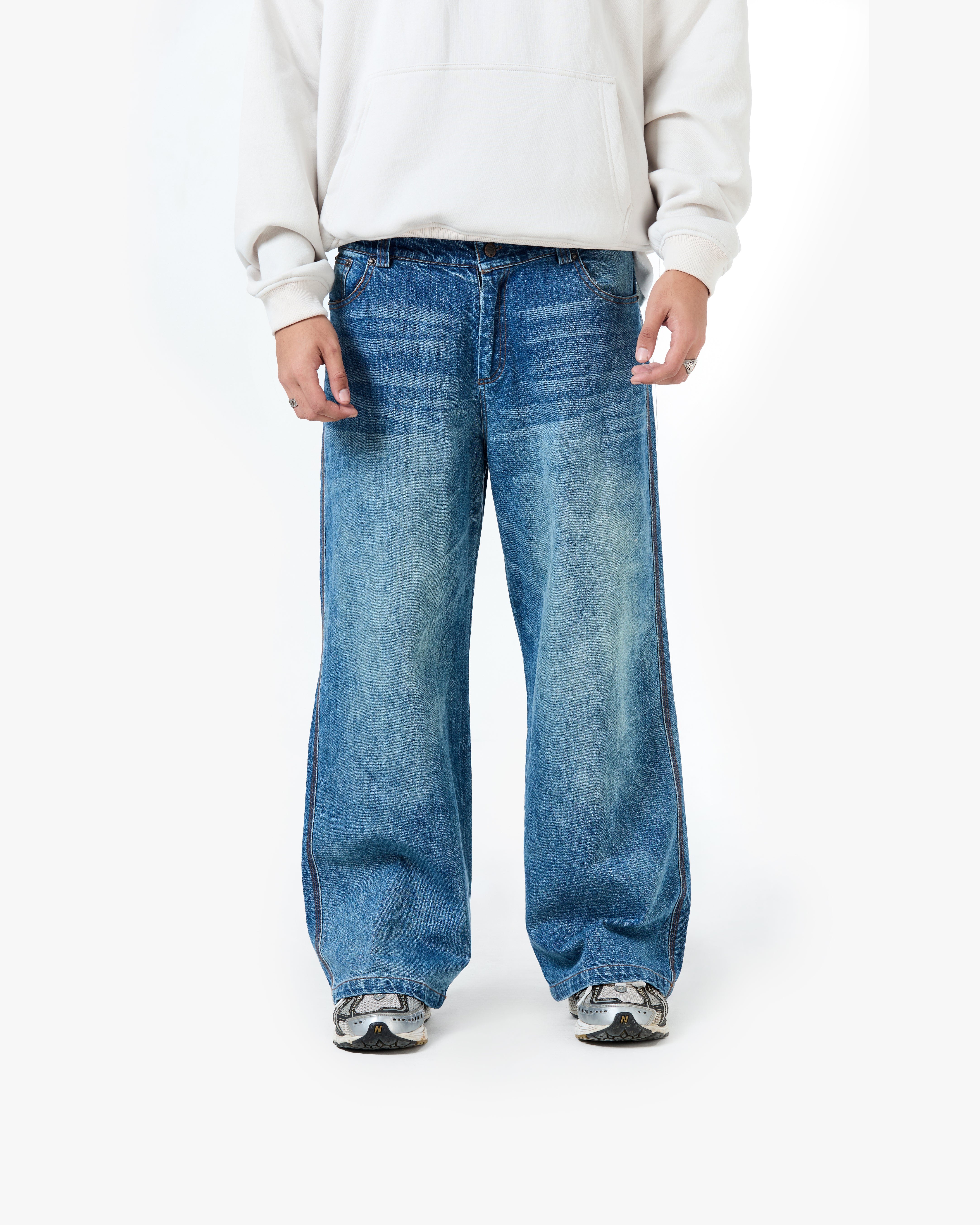 Vintage Washed Straight Denim Blue 01