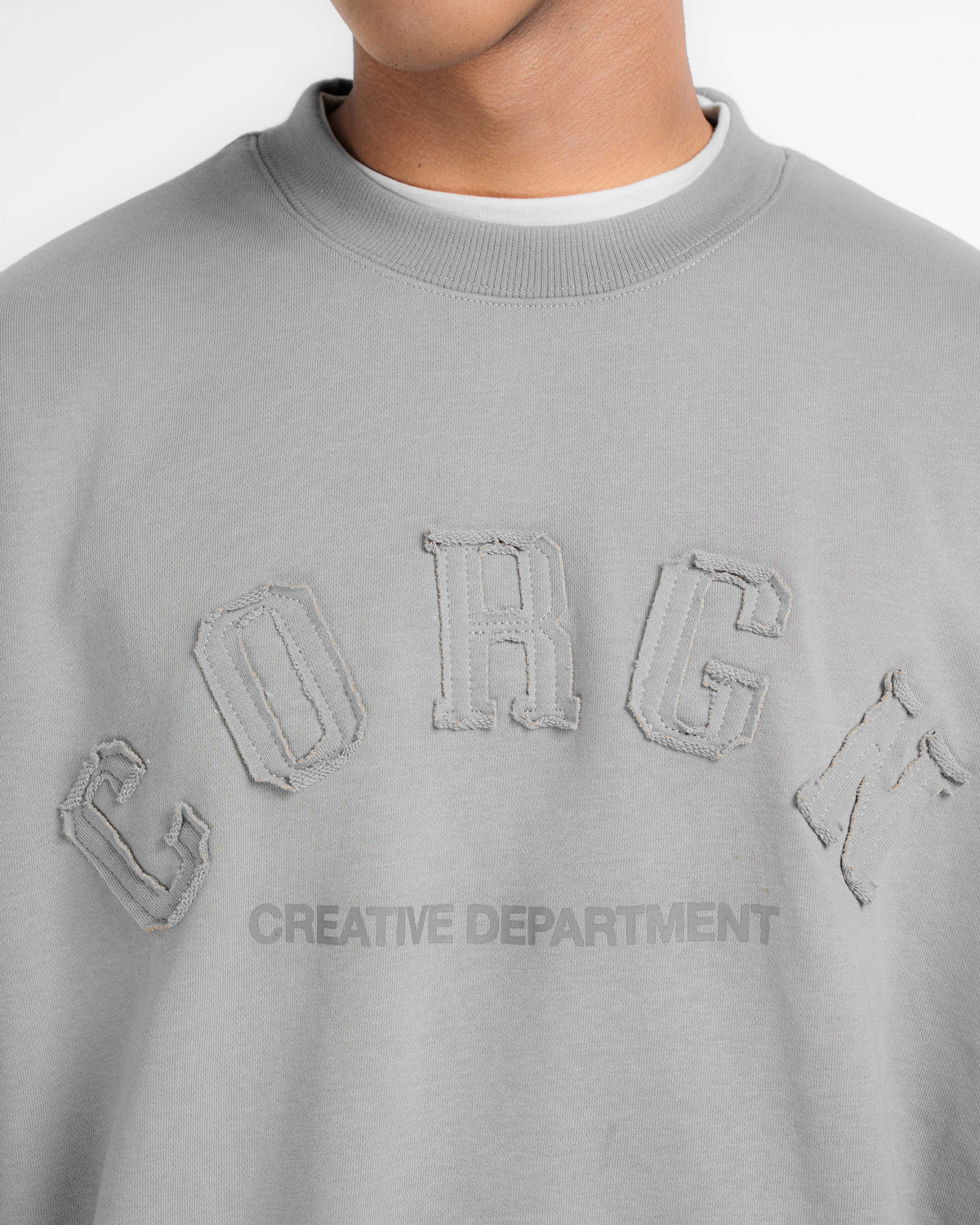 Distressed Embroid Distressed Embroidery Sweatshirt