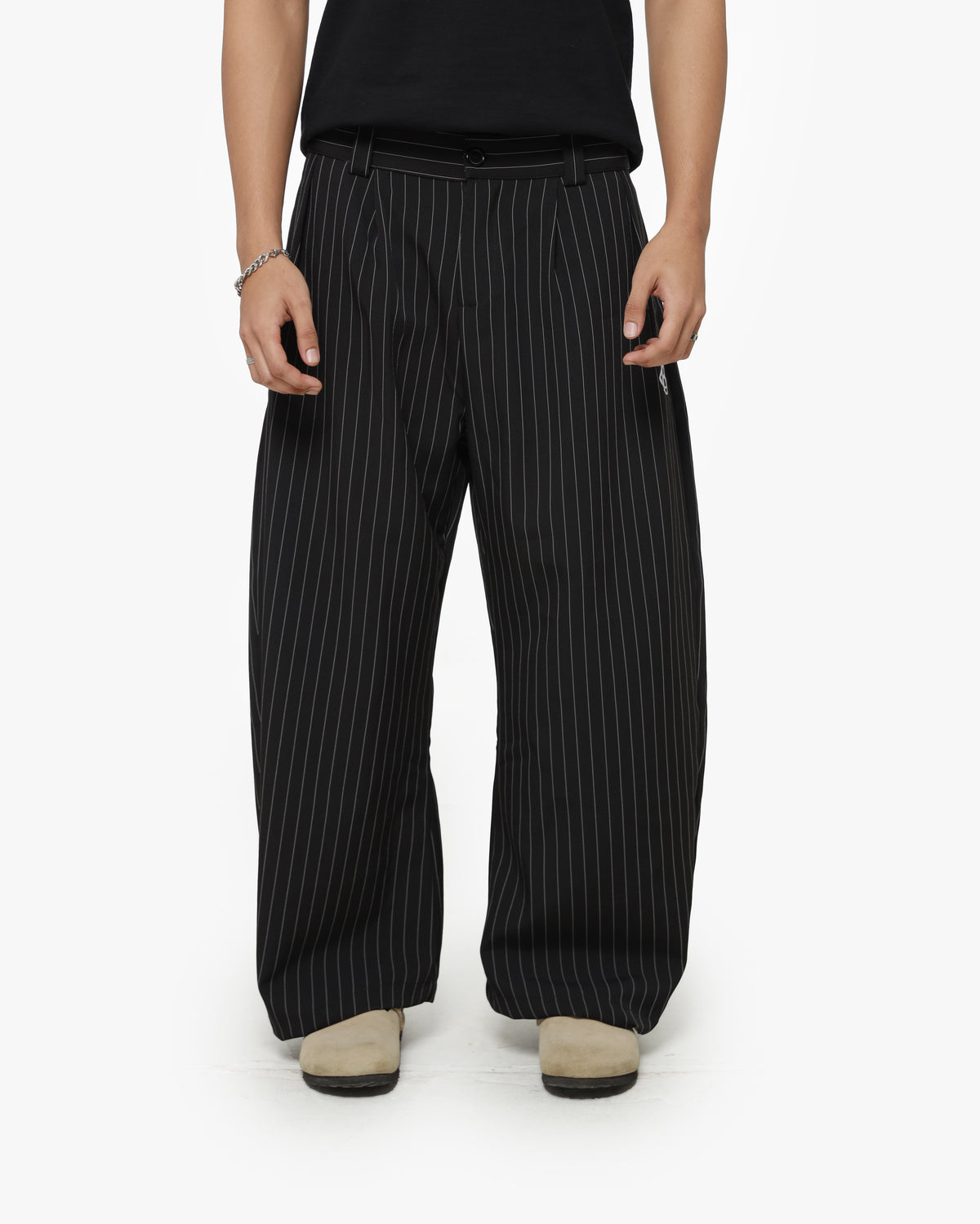 Monogram Striped Wide Pant