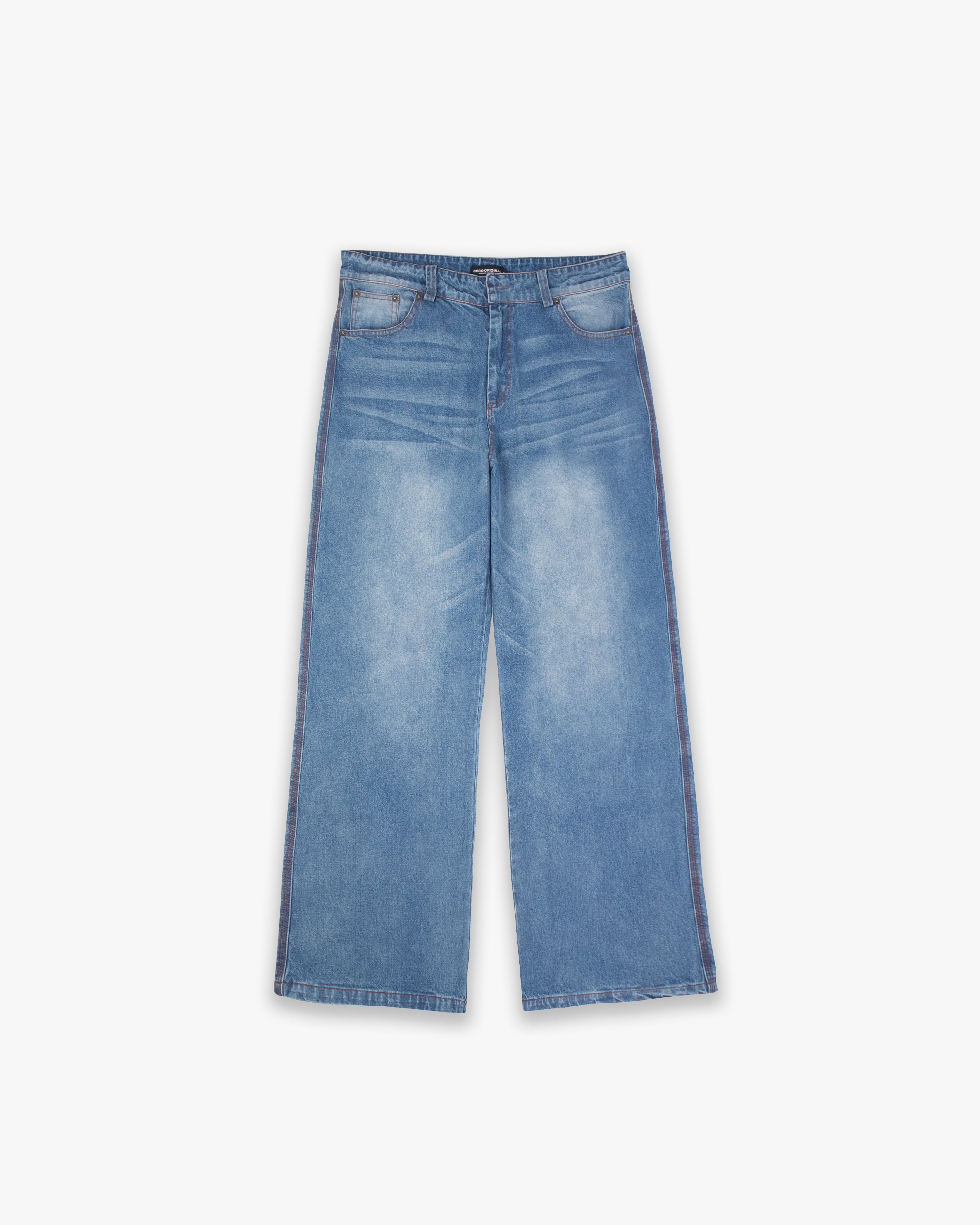 Vintage Washed Baggy Denim Blue 01