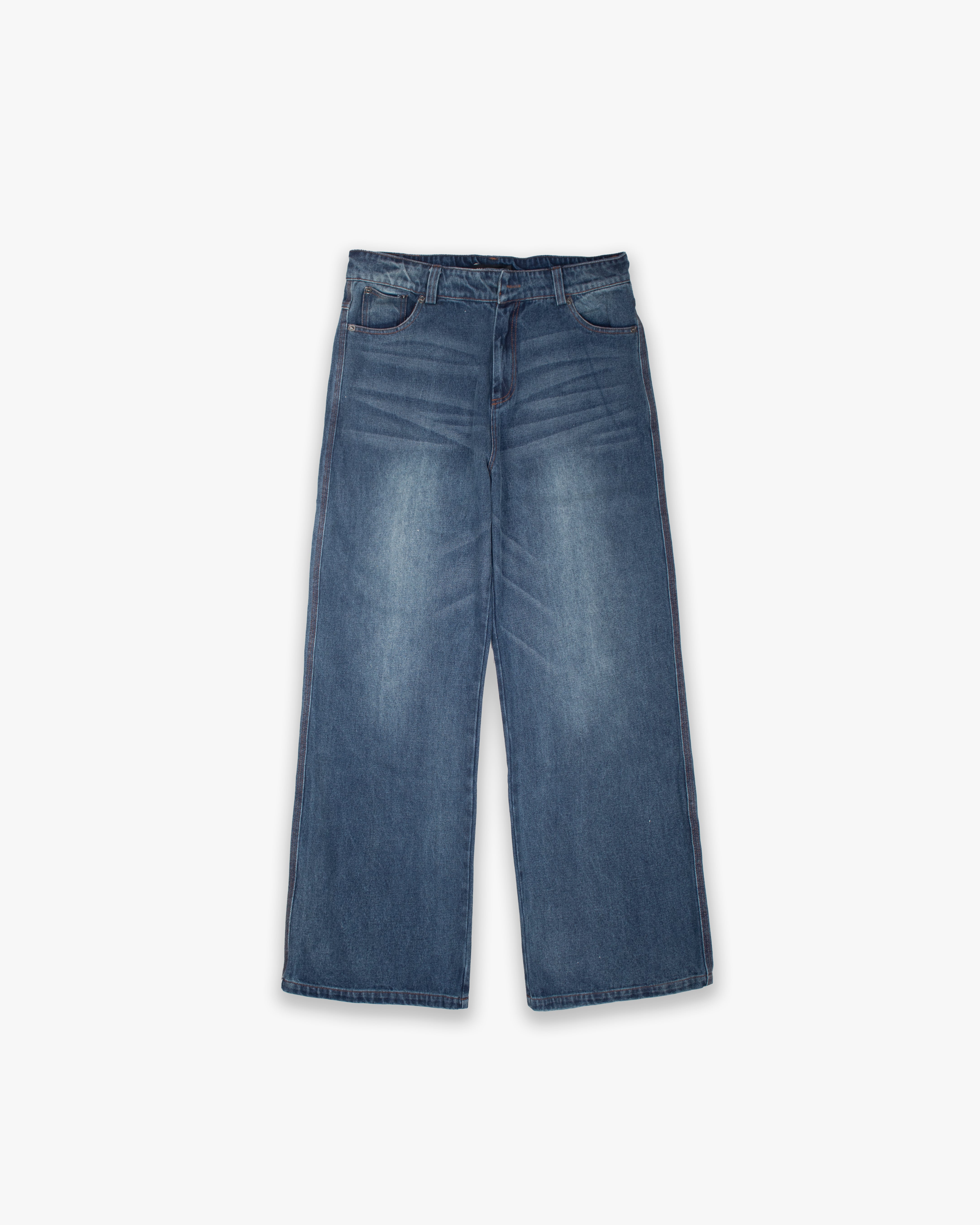 Vintage Washed Baggy Denim Blue 02