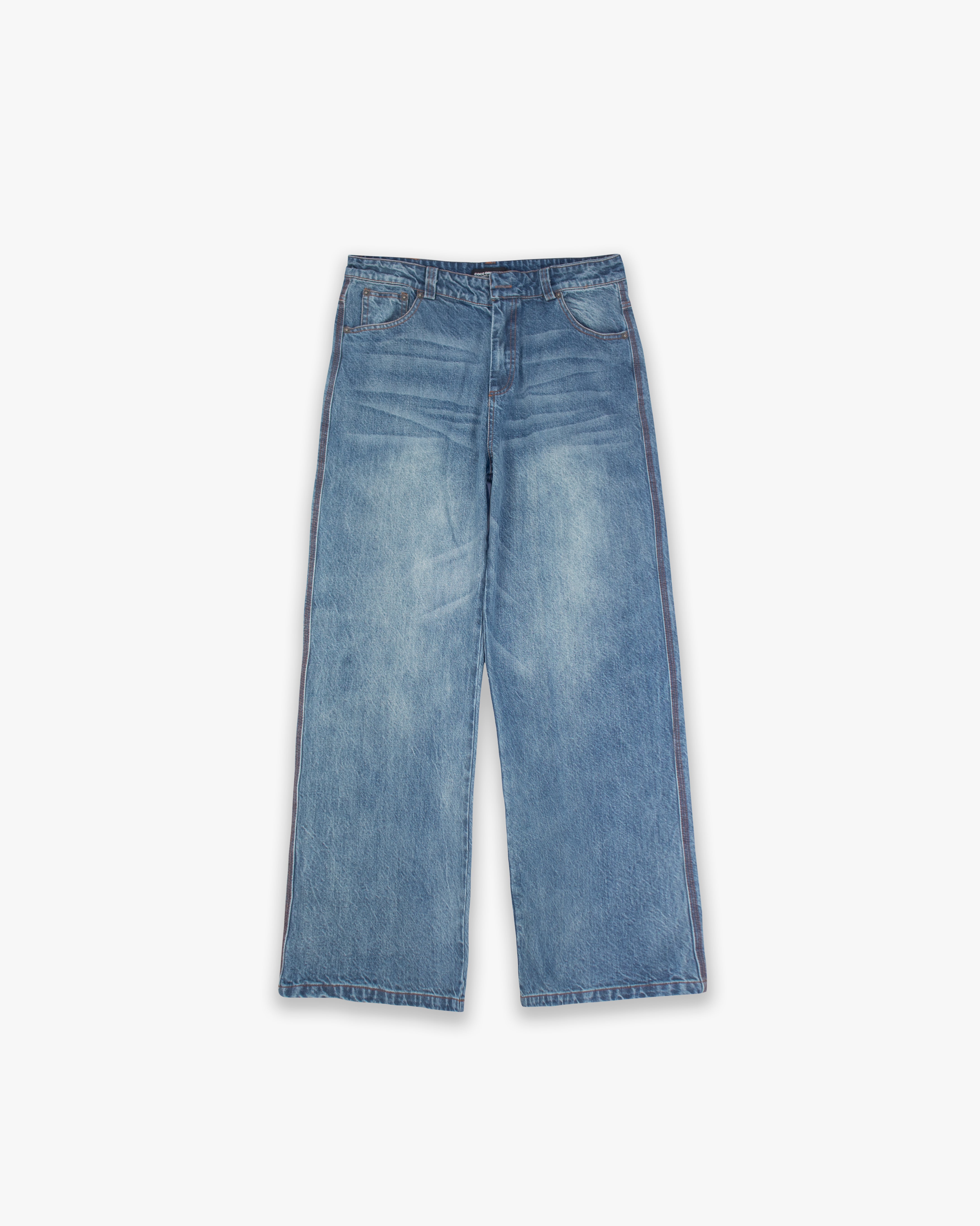 Vintage Washed Straight Denim Blue 01